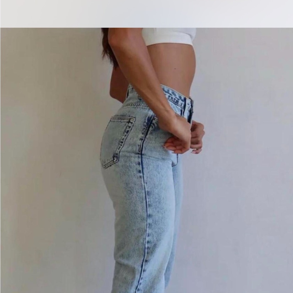 Cleo Harper Blue Ankle Cropped Jeans High-Waisted